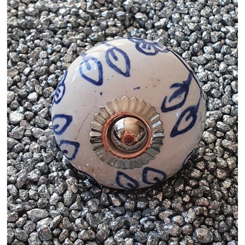 Möbelknopf  Porzellan Blättermuster