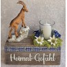 Teelicht Balken "Heimat Gefühl"/Steinbock