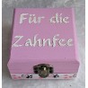 Milchzähne Holzkistchen " Für die Zahnfee " rosa