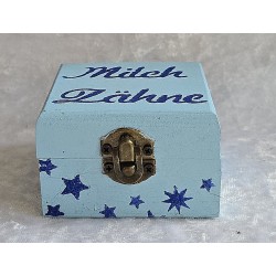 Milchzähne Holzkistchen " Milchzähne " blau