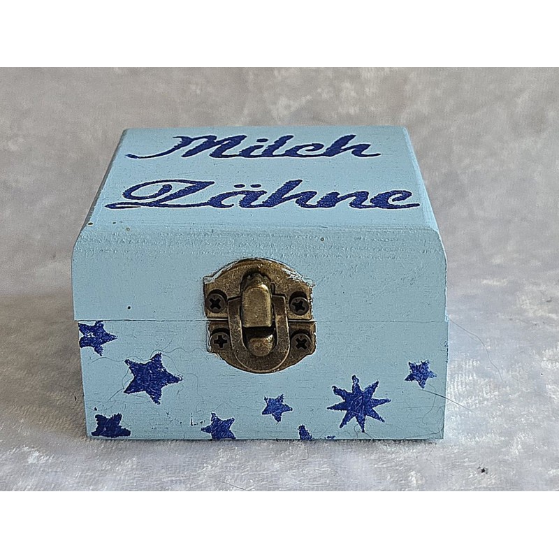 Milchzähne Holzkistchen " Milchzähne " blau