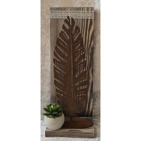 Schild stehend Blatt mit rosteffekt/LED's