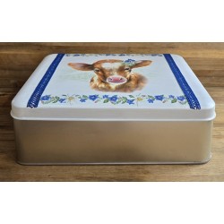 Alu Dose Kalb/Edelweiss und Enzian /blau