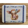 Alu Dose Kalb/Edelweiss und Enzian /blau