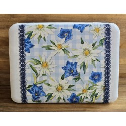 Alu Dose Edelweiss und Enzian/blau kariert