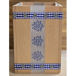 Klötzchen Laterne blau/Edelweiss
