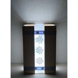 Klötzchen Laterne blau/Edelweiss