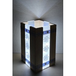 Klötzchen Laterne blau/Edelweiss
