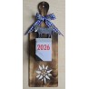 Kalender 2025 auf Brettchen Edelweiss blau