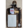 Brettchen mit Notizblock/Kalender 2026 und Bleistift schwarz