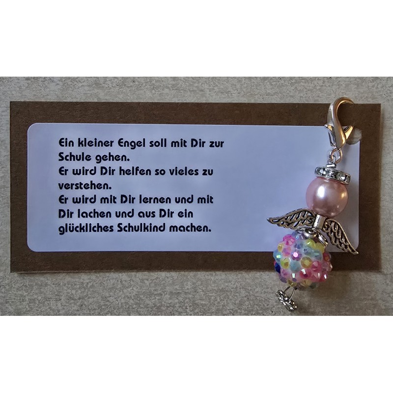 Engel " Ein kleiner Engel/Schulkind"  rosa/bunt
