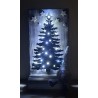 Schild stehend mit Metall Tanne, Led's und Wichtel