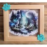 LED Lichterbox Wolfmotiv/hellgrün - natur