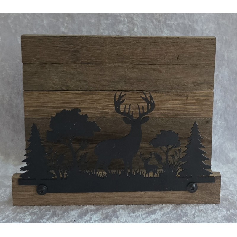 Servietten-Halter Hirsch Schoko Eiche