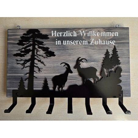 Garderobe Steinböcke "Herzlich Willkommen in unserem Zuhause"