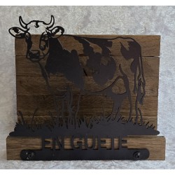 Servietten-Halter Kuh " EN GUETE " Schoko Eiche