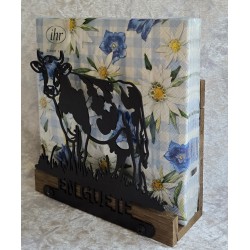 Servietten-Halter Kuh " EN GUETE " Schoko Eiche