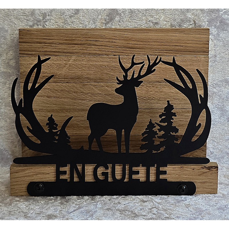 Servietten-Halter Hirsch " EN GUETE " Eiche