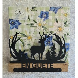 Servietten-Halter Hirsch " EN GUETE " Eiche