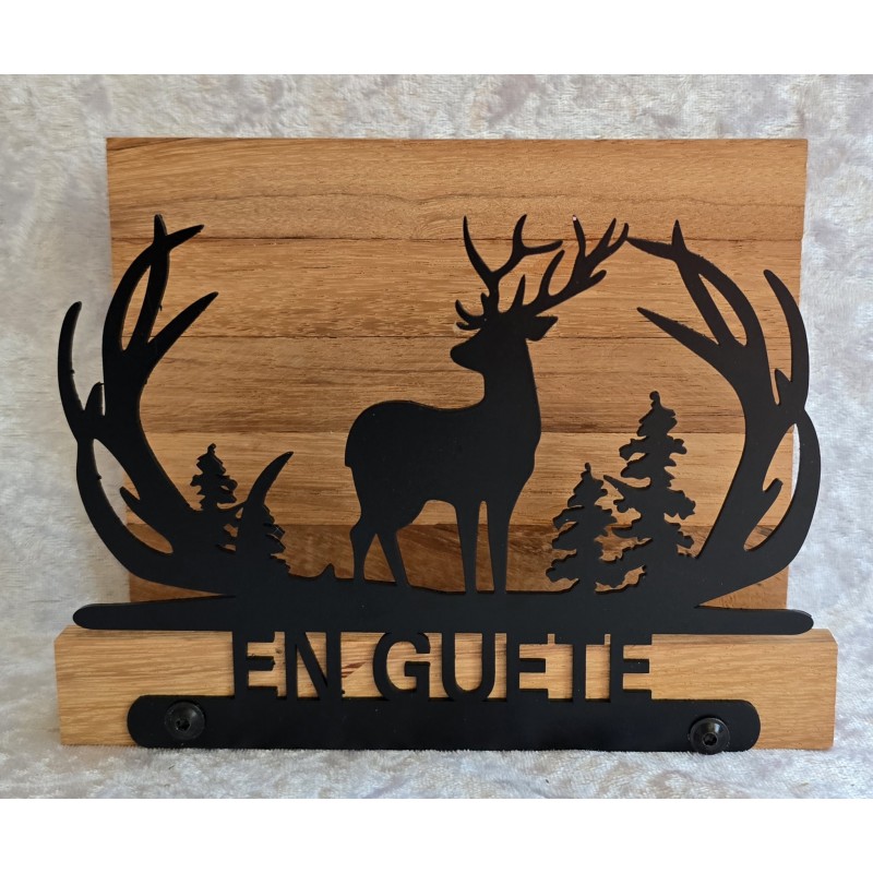 Servietten-Halter Hirsch " EN GUETE " Rote Eiche