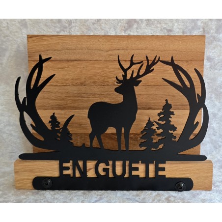 Servietten-Halter Hirsch " EN GUETE " Rote Eiche