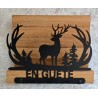 Servietten-Halter Hirsch " EN GUETE " Rote Eiche