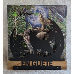 Servietten-Halter Wolf " EN GUETE " Eiche