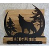 Servietten-Halter Wolf " EN GUETE " Eiche
