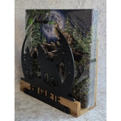 Servietten-Halter Wolf " EN GUETE " Eiche