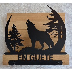 Servietten-Halter Wolf " EN GUETE " Natur