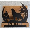 Servietten-Halter Wolf " EN GUETE " Rote Eiche