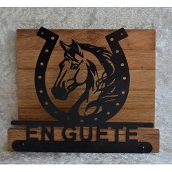 Servietten-Halter Pferd " EN GUETE " Rote Eiche