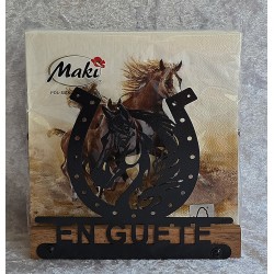 Servietten-Halter Pferd " EN GUETE " Rote Eiche