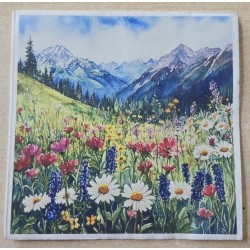 Serviette Blumenwiese/Berge