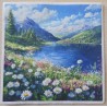 Serviette Blumenwiese/Berge/See