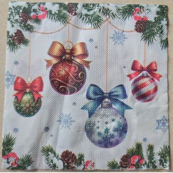Serviette Bunte Weihnachtskugeln