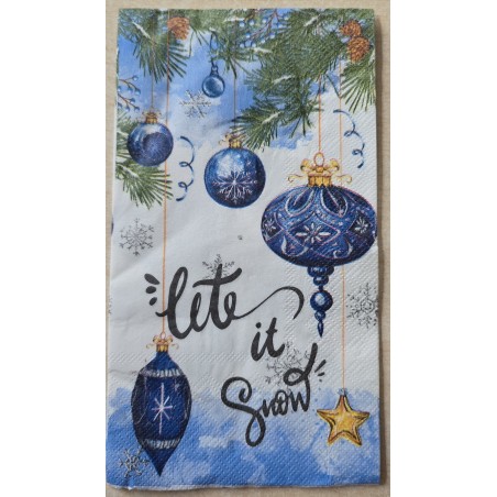 Serviette Weihnachts Kugeln blau