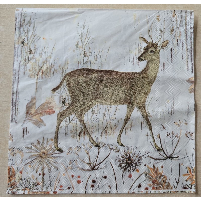 Serviette Hirsch/Reh/Eichhörnchen