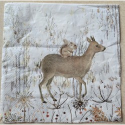 Serviette Hirsch/Reh/Eichhörnchen