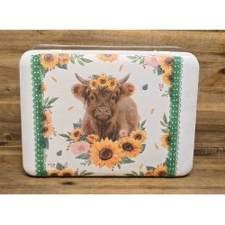 Alu Dose Hochlandrind/Sonnenblumen grün