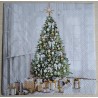 Serviette Weihnachtsbaum grün/beige