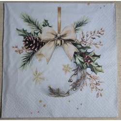 Serviette Weihnachts Kugel weiss