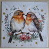 Serviette Zwei Rotkehlchen