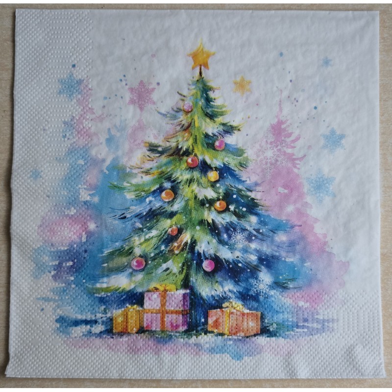 Serviette Bunter Weihnachtsbaum