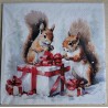 Serviette Zwei Eichhörnchen/Geschenke