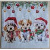 Serviette Drei Weihnachts Hunde