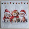 Serviette Drei Weihnachts Katzen