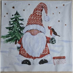 Serviette Wichtel/Vogel/Geschenk