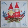 Serviette Zwei Wichtel/Tannenzapfen