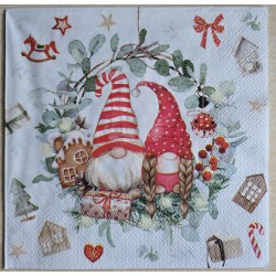 Serviette Wichtel Päarchen/Lebkuchen